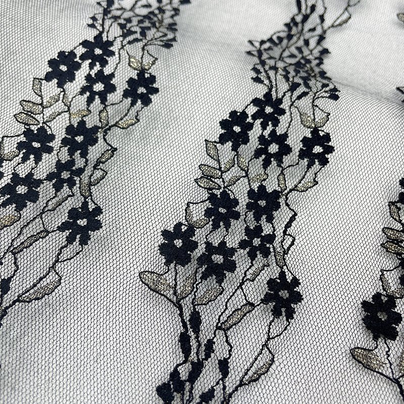 Eyelet Jacquard Kids Nylon Foil Lace Fabric for Women's Wear Wholesale 19